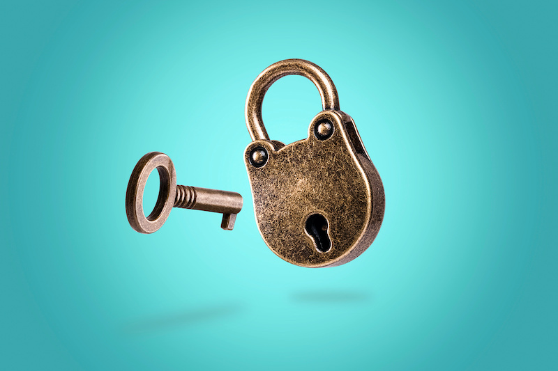 lock and a key in space